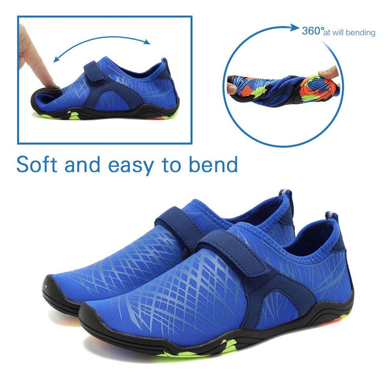 CIOR Boys & Girls Water Shoes Kids Lightweight Comfort Sole Easy Walking Athletic Slip on Aqua Sock(Toddler/Little Kid/Big Kid) DKSX-M.Deep blue-33 - Image 4